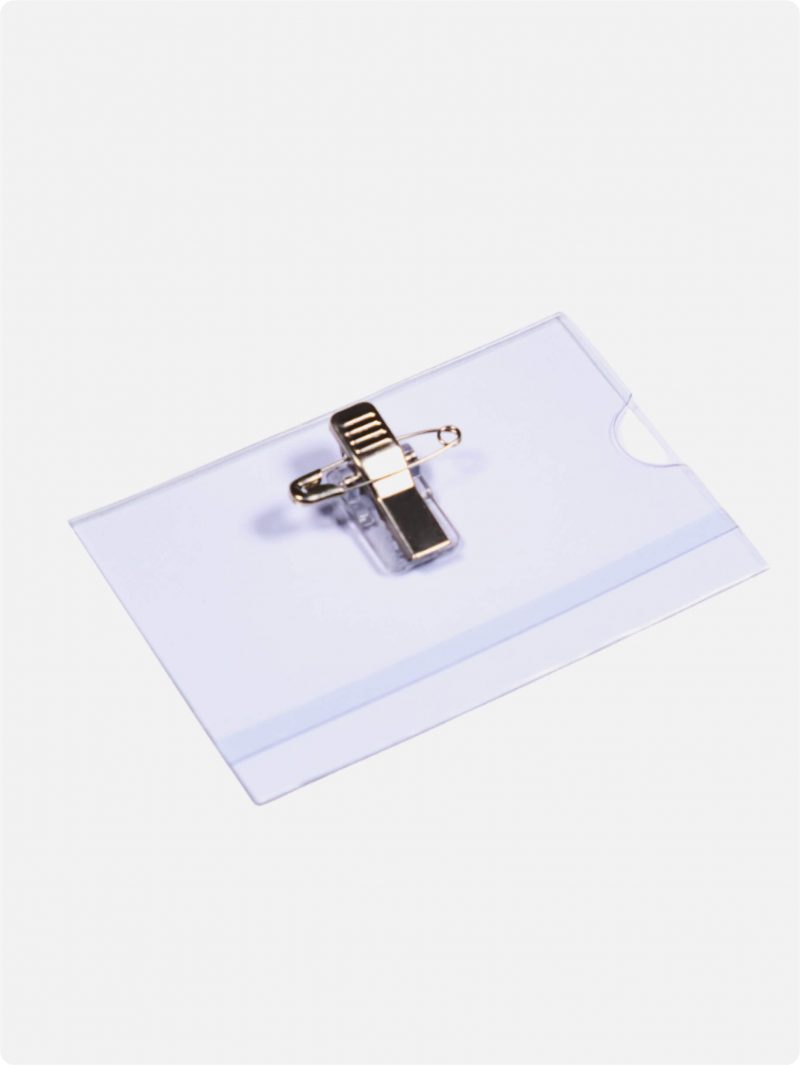 Rigid Badge Holder with Clip and Pin - Image 2