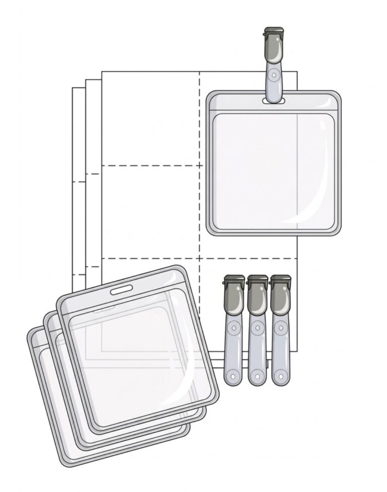 Paper badge kit with strap clips (XL size)