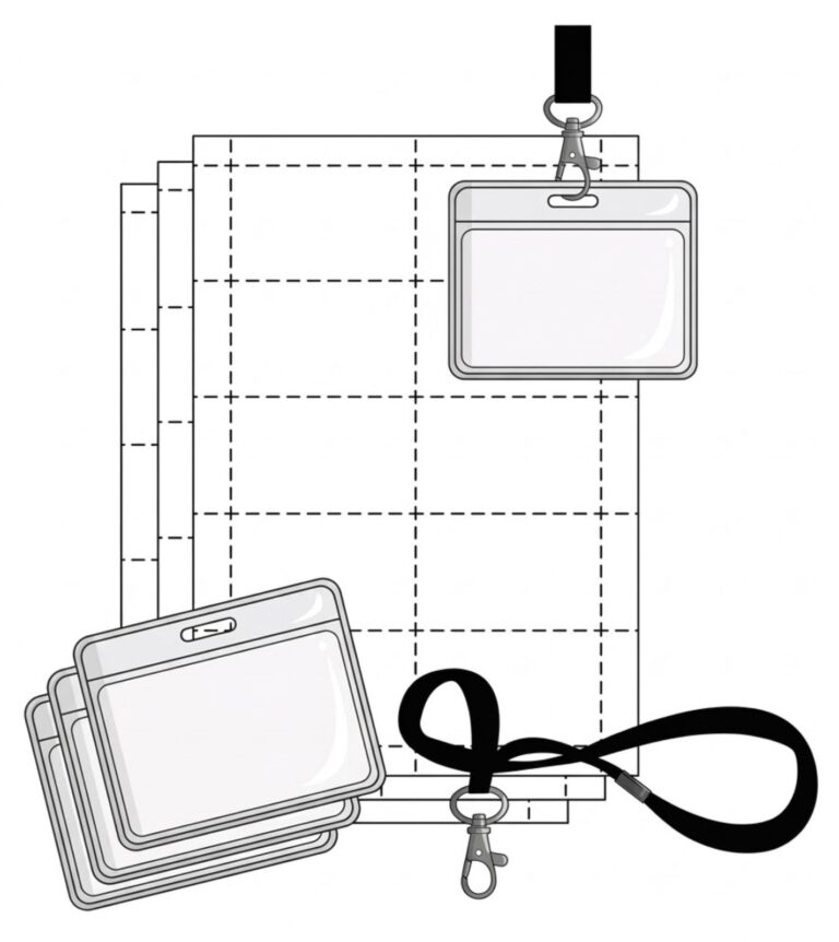Paper badge kit with lanyards